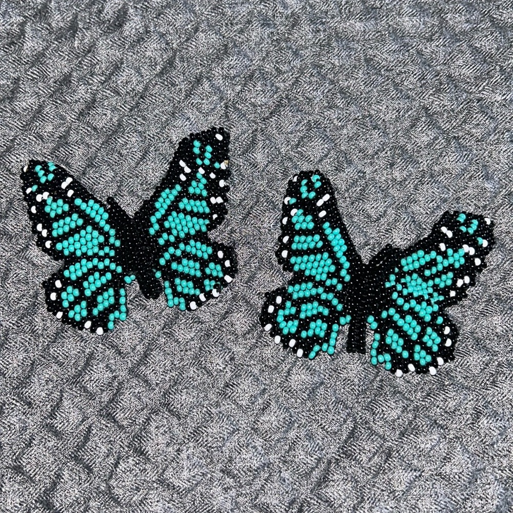 Turquoise and more colors Butterflies Beaded Stud Seed Bead Earrings pick